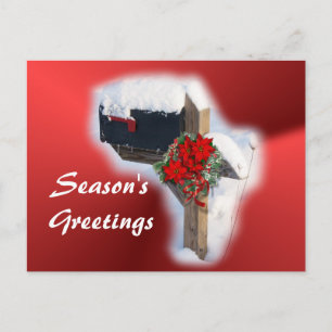 Snowy Christmas Mailbox- personalise Holiday Postcard