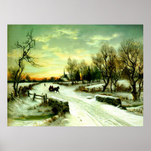 Snowy Christmas morning Poster