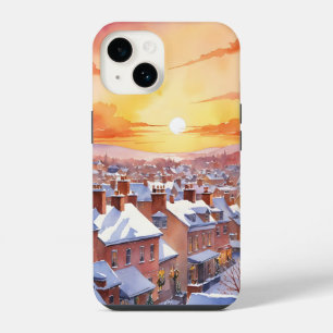 Snowy Christmas Morning Sunrise iPhone 14 Case