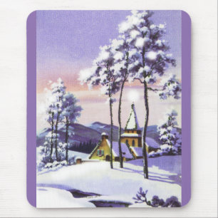 Snowy Christmas Mouse Pad