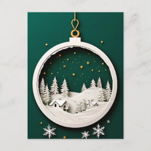 ❄️ Snowy Christmas Ornament Elegance 🎄 Festive Holiday Postcard