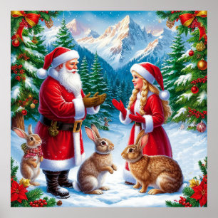 Snowy Christmas Scene Poster