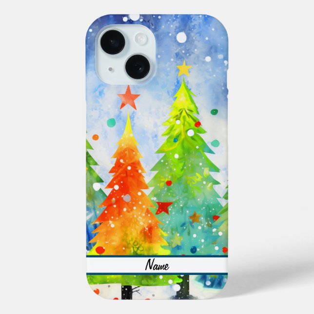 Snowy Christmas Trees Case-Mate iPhone Case (Back)