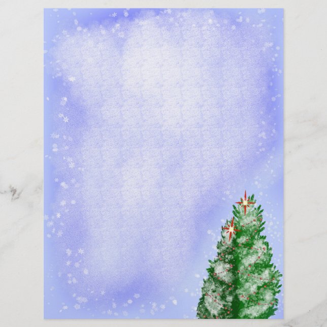 Snowy Christmas Trees Custom Letterhead (Front)