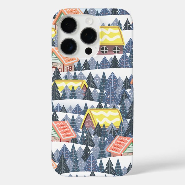 Snowy Christmas Village Pattern Case-Mate iPhone Case (Back)