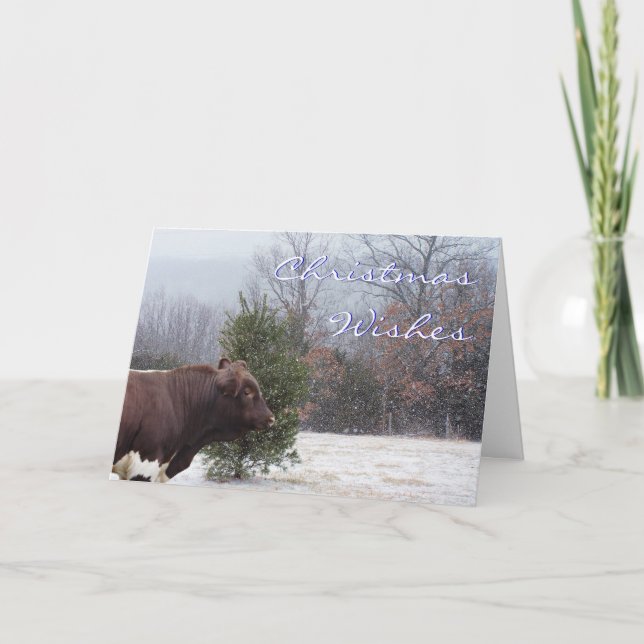 Snowy Christmas Wishes-customise Holiday Card (Front)