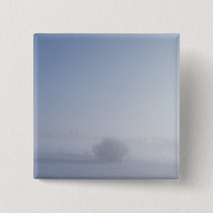 Snowy cold winter landscape 15 cm square badge