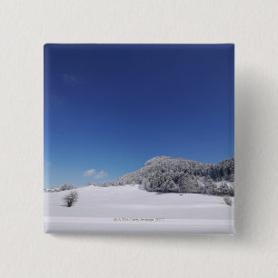 Snowy cold winter landscape 6 15 cm square badge