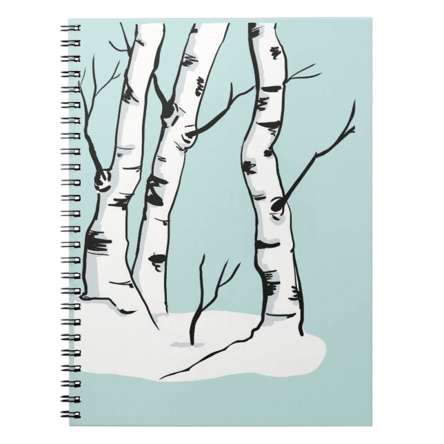 Snowy Colorado Aspen Tree  Notebook (Front)