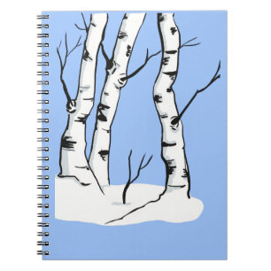 Snowy Colorado Aspen Tree Notebook