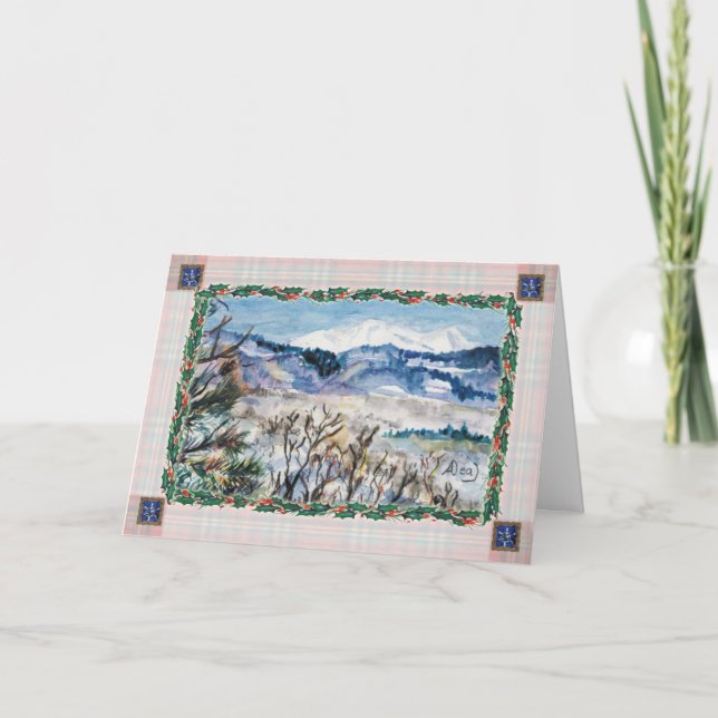 Snowy Colorado Christmas Greeting Card (Front)
