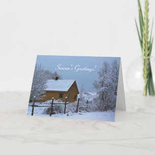 Snowy Country Cabin Holiday Christmas Card