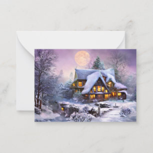 Snowy country home budget mini Christmas Card
