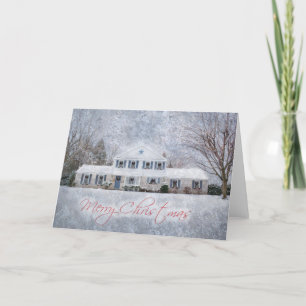Snowy Country Rural Christmas Holiday Greeting Card