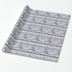 Snowy Country Rural Christmas Holiday Greeting Wrapping Paper