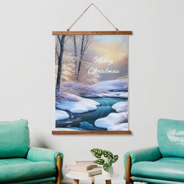 Snowy creek blank  hanging tapestry (Living Room)
