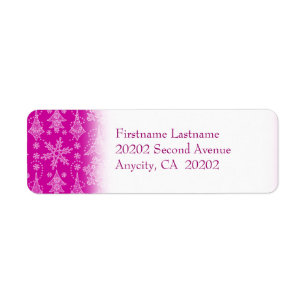 Snowy Damask Return Address Label