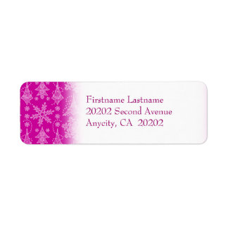 Snowy Damask Return Address Label