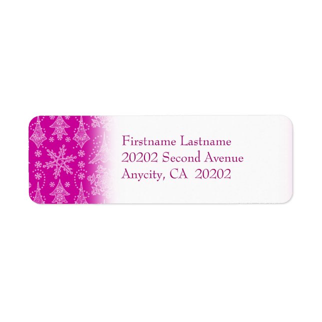 Snowy Damask Return Address Label (Front)