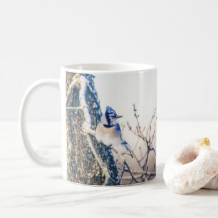 Snowy Day Blue Jay Bird Nature Coffee Mug