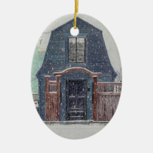 Snowy Day Ceramic Ornament