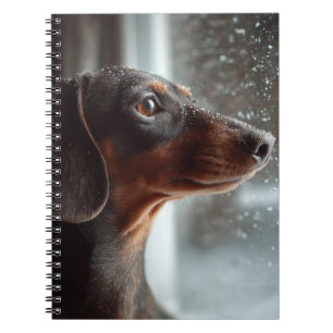 Snowy Day Dachshund Spiral Notebook