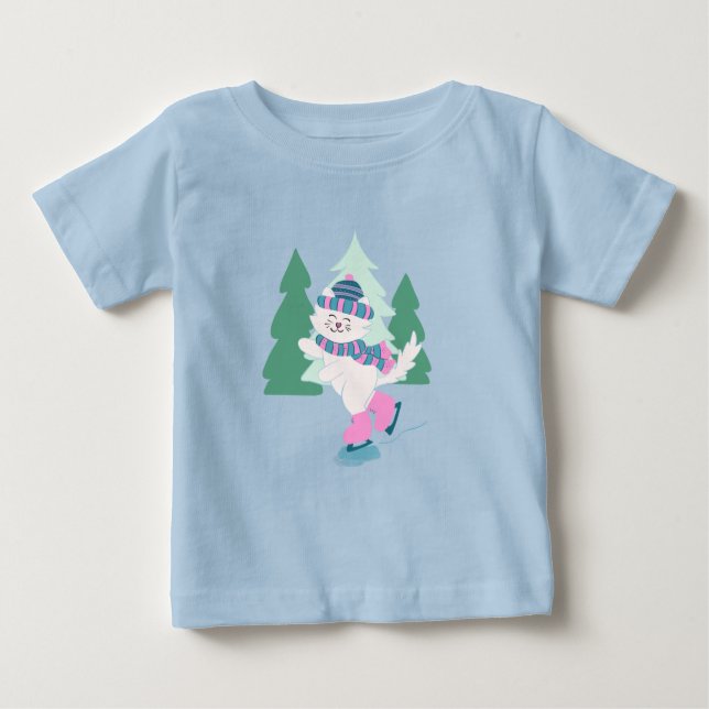 Snowy Day Kitty Baby T-Shirt (Front)