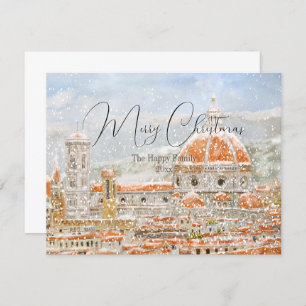 Snowy day of Italy Florence Cathedral Duomo card
