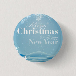 Snowy day with snowflakes and Bunny 3 Cm Round Badge
