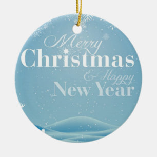 Snowy day with snowflakes Ceramic Ornament