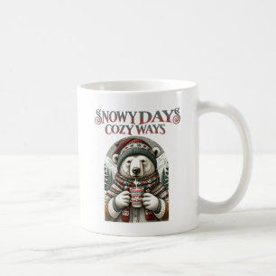 Snowy Days, Cosy Ways   Bear with Hot Cocoa Coffee Mug