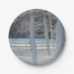 Snowy December Paper Plate