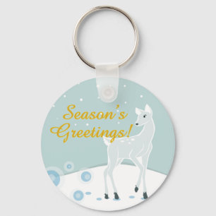 Snowy Deer Key Ring