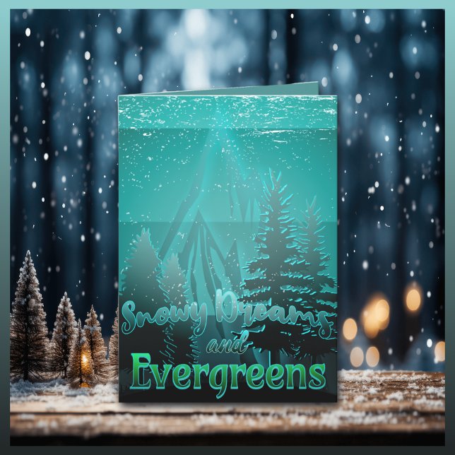 Snowy Dreams and Evergreens Holiday Card (Creator Uploaded)