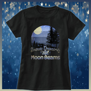 Snowy Dreams and Moonbeams Retro Sunset T-Shirt