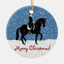Snowy Dressage Horse Christmas