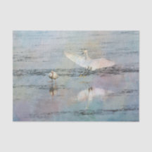 Snowy Egret Watercolor Tissue Paper