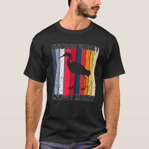 Snowy Egret White Heron Egretta Water Foul Wading  T-Shirt
