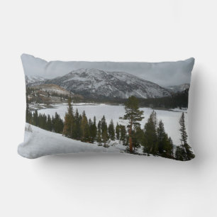 Snowy Ellery Lake California Winter Landscape Lumbar Cushion