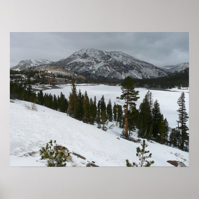 Snowy Ellery Lake California Winter Landscape Poster (Front)