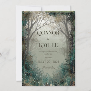 Snowy Enchanted Forest Wedding Invitation