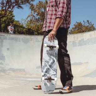 Snowy Environments Camouflage Skateboard