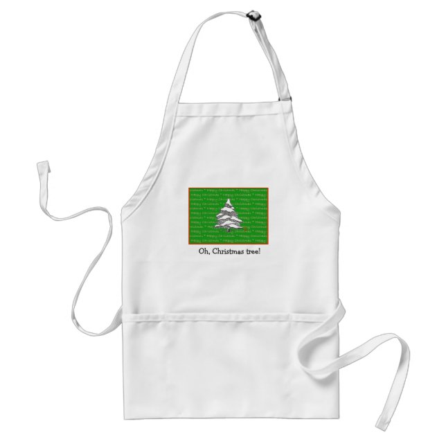 Snowy Evergreen Oh, Christmas Tree! Standard Apron (Front)