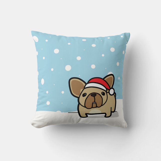 Snowy Fawn Frenchie Cushion (Front)