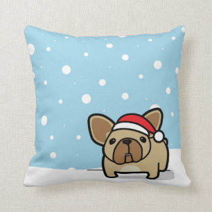 Snowy Fawn Frenchie Cushion