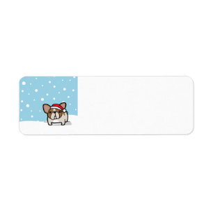 Snowy Fawn Pied Frenchie Return Address Label