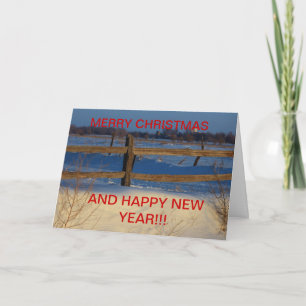 Snowy Fence Line Christmas CARD
