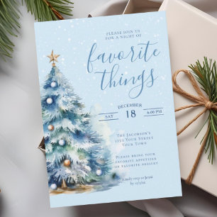 Snowy Festive Christmas Holiday Dinner Party Invitation