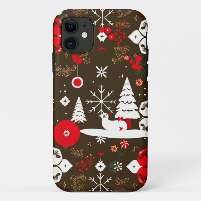 Snowy Festivities Pattern Case-Mate iPhone Case (Back)