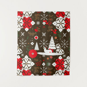 Snowy Festivities Pattern Tapestry